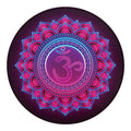 Purple And Teal Om Mandala Print Round Blanket