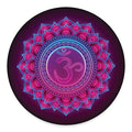 Purple And Teal Om Mandala Print Round Floor Mat