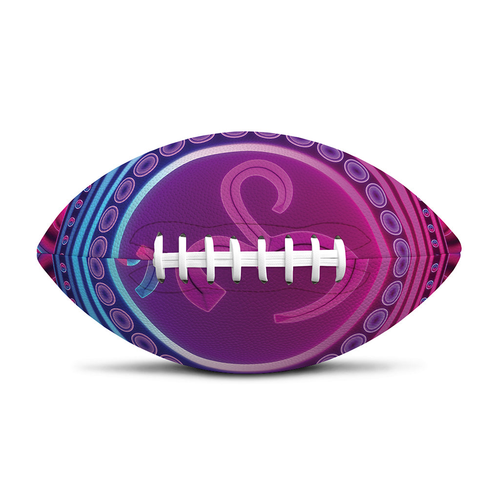 Purple And Teal Om Mandala Print Rugby Ball