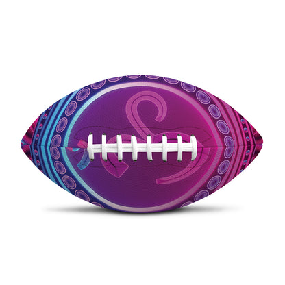 Purple And Teal Om Mandala Print Rugby Ball