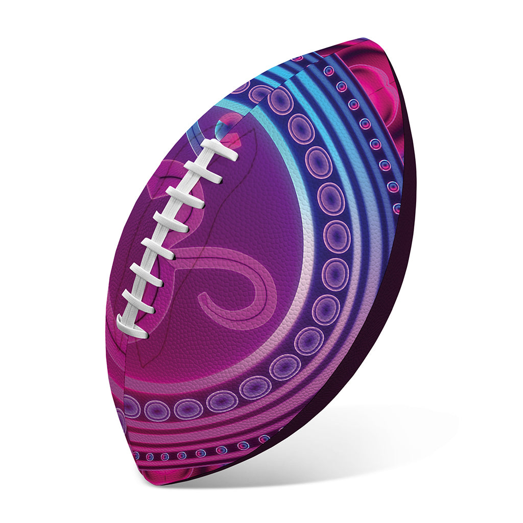 Purple And Teal Om Mandala Print Rugby Ball