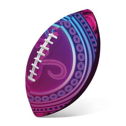 Purple And Teal Om Mandala Print Rugby Ball