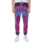 Purple And Teal Om Mandala Print Scuba Joggers