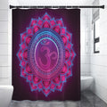 Purple And Teal Om Mandala Print Shower Curtain