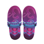 Purple And Teal Om Mandala Print Slippers