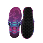 Purple And Teal Om Mandala Print Slippers
