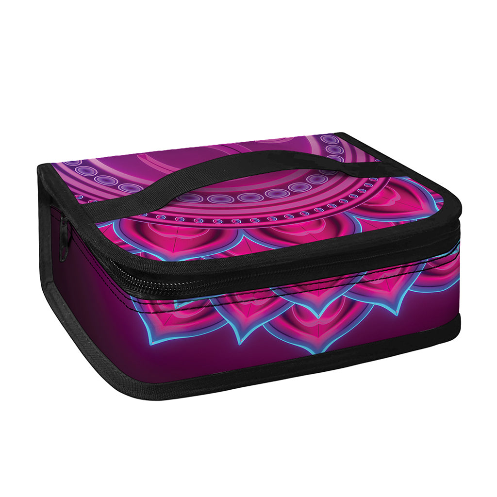 Purple And Teal Om Mandala Print Small Lunch Bag