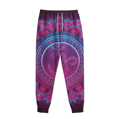 Purple And Teal Om Mandala Print Sweatpants