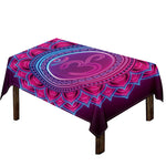 Purple And Teal Om Mandala Print Tablecloth