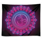 Purple And Teal Om Mandala Print Tapestry