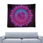 Purple And Teal Om Mandala Print Tapestry