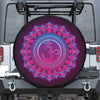 Purple And Teal Om Mandala Print Tire Cover