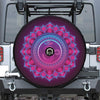 Purple And Teal Om Mandala Print Tire Cover With Camera Hole