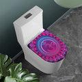 Purple And Teal Om Mandala Print Toilet Lid Cover