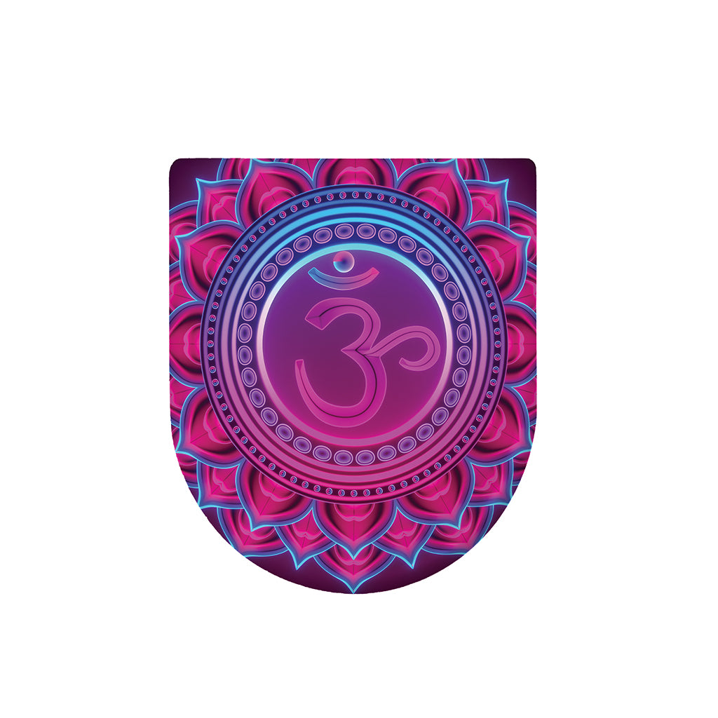 Purple And Teal Om Mandala Print Toilet Lid Cover
