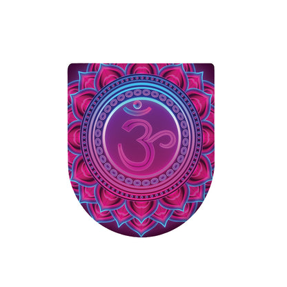 Purple And Teal Om Mandala Print Toilet Lid Cover