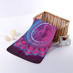 Purple And Teal Om Mandala Print Towel
