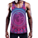 Purple And Teal Om Mandala Print Training Tank Top