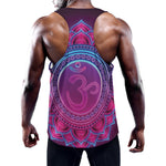 Purple And Teal Om Mandala Print Training Tank Top