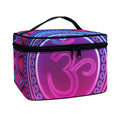 Purple And Teal Om Mandala Print Travel Makeup Bag