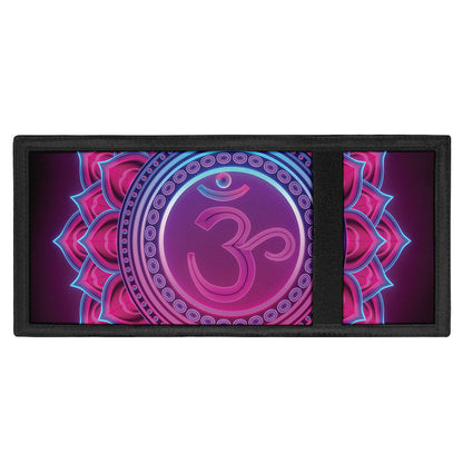Purple And Teal Om Mandala Print Trifold Wallet