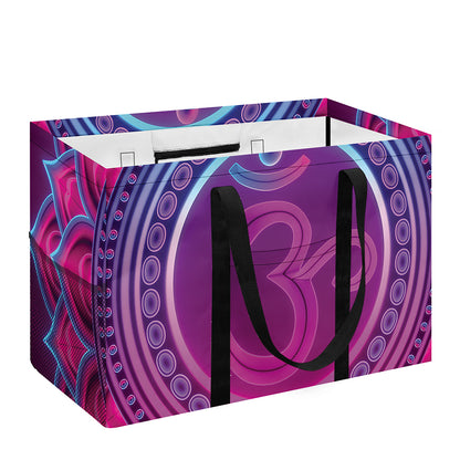 Purple And Teal Om Mandala Print Utility Tote Bag