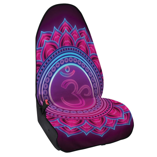 Purple And Teal Om Mandala Print Waterproof Car Seat Cover