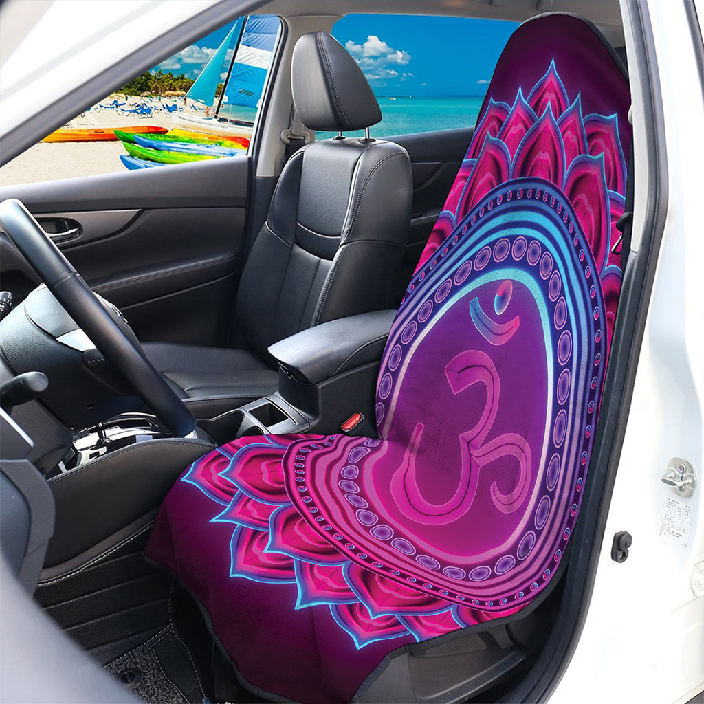 Purple And Teal Om Mandala Print Waterproof Car Seat Cover