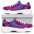 Purple And Teal Om Mandala Print White Chunky Shoes