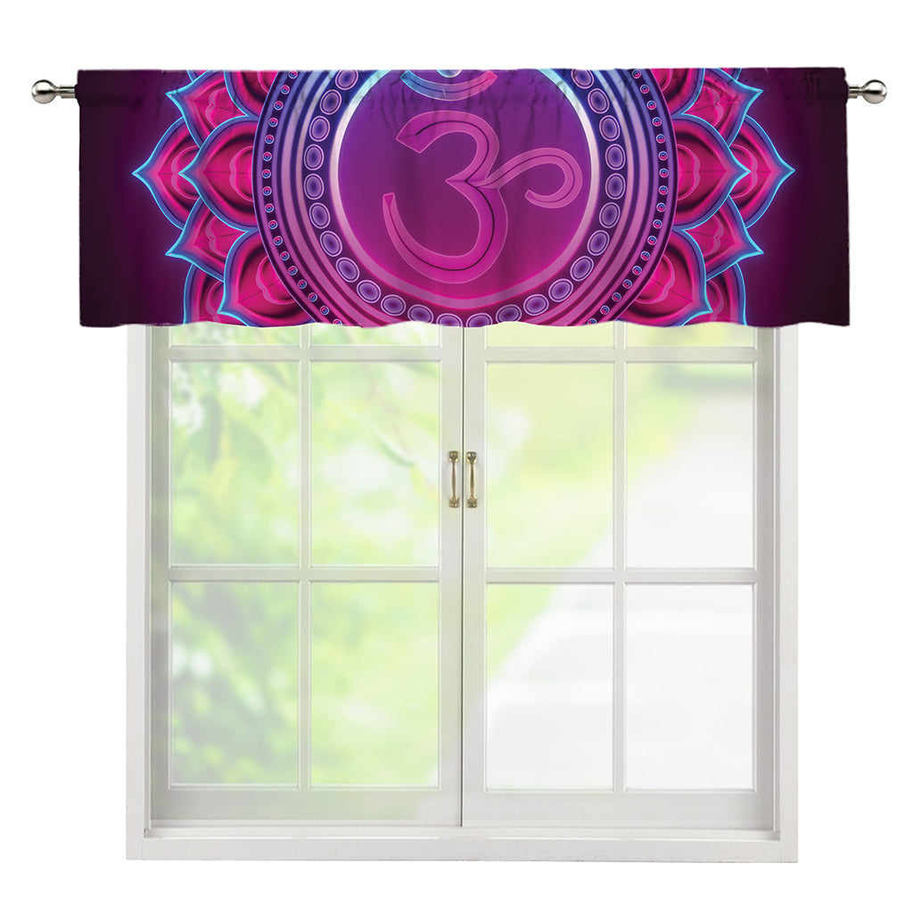 Purple And Teal Om Mandala Print Window Valance