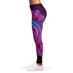 Purple And Teal Om Mandala Print Women's Leggings