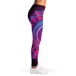Purple And Teal Om Mandala Print Women's Leggings