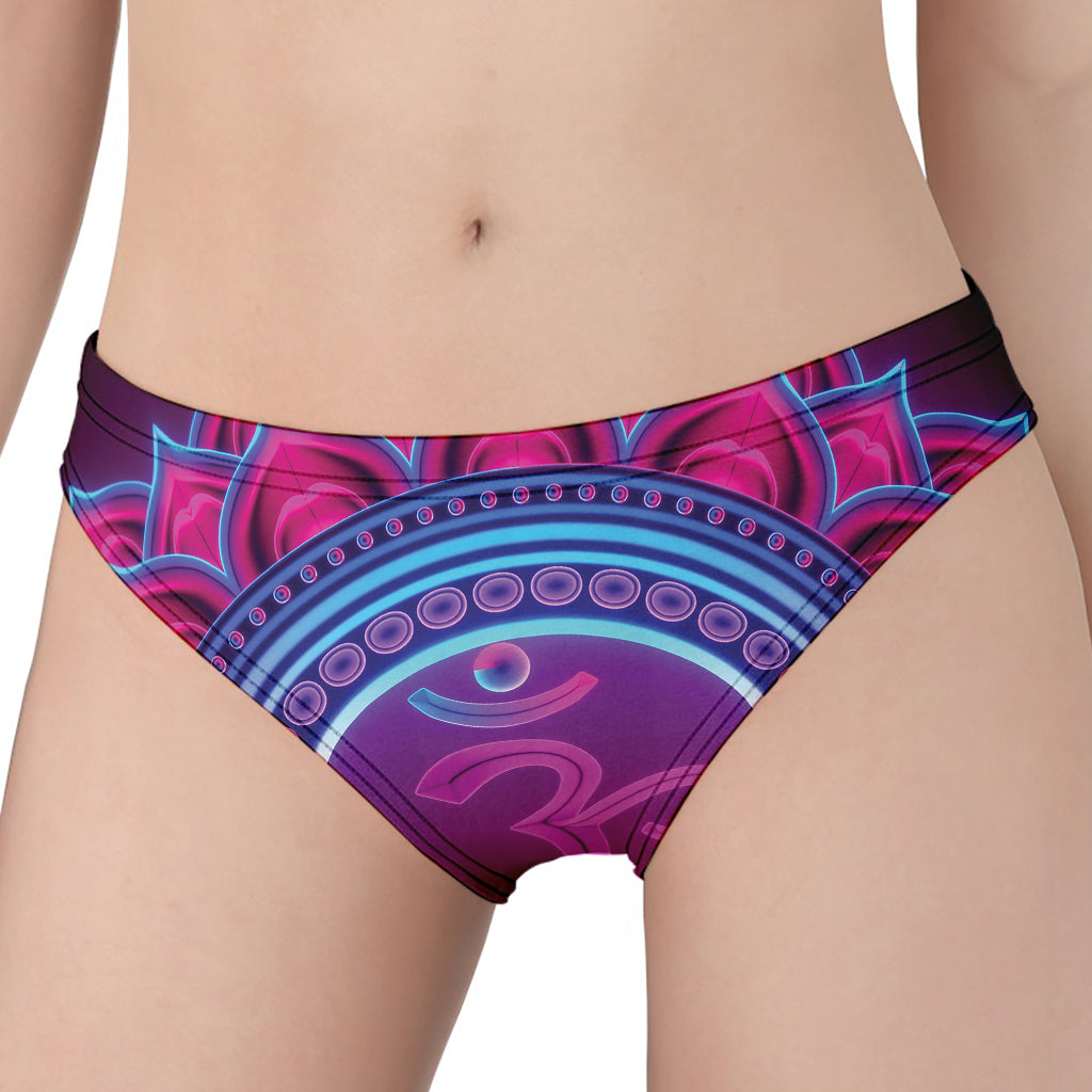 Purple And Teal Om Mandala Print Women's Panties