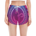 Purple And Teal Om Mandala Print Women's Split Running Shorts