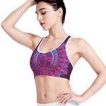 Purple And Teal Om Mandala Print Women's Sports Bra