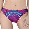 Purple And Teal Om Mandala Print Women's Thong