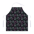 Purple And Teal Skull Pattern Print Adjustable Apron