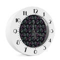 Purple And Teal Skull Pattern Print Alarm Clock