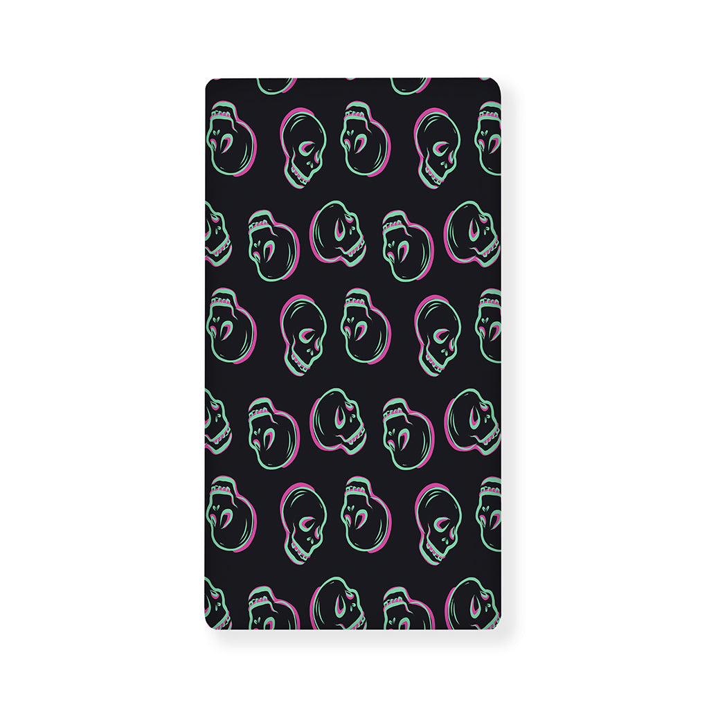 Purple And Teal Skull Pattern Print Baby Crib Sheet