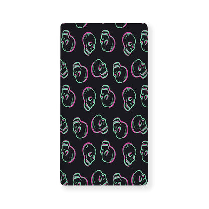 Purple And Teal Skull Pattern Print Baby Crib Sheet