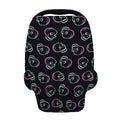 Purple And Teal Skull Pattern Print Baby Seat Cover