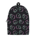 Purple And Teal Skull Pattern Print School Backpack