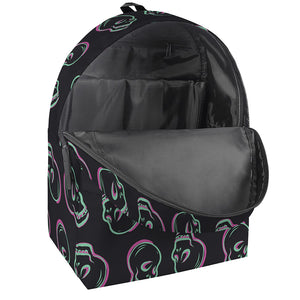 Purple And Teal Skull Pattern Print Backpack