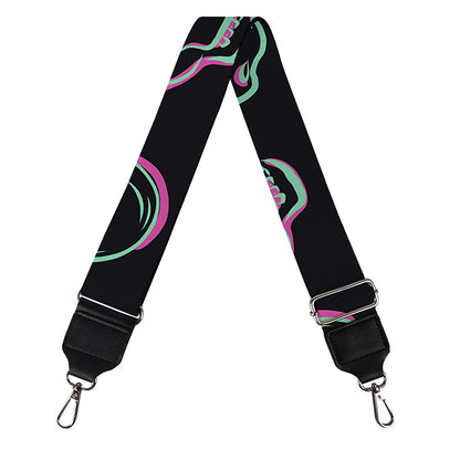 Purple And Teal Skull Pattern Print Bag Strap