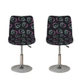 Purple And Teal Skull Pattern Print Bar Stool Covers