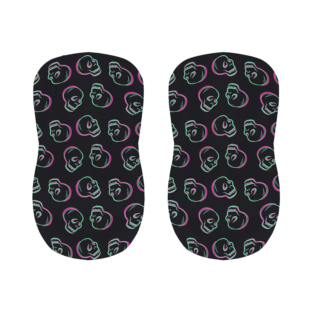 Purple And Teal Skull Pattern Print Bar Stool Covers