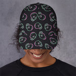 Purple And Teal Skull Pattern Print Baseball Cap