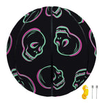 Purple And Teal Skull Pattern Print Basketball