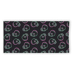 Purple And Teal Skull Pattern Print Beach Towel