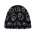 Purple And Teal Skull Pattern Print Beanie